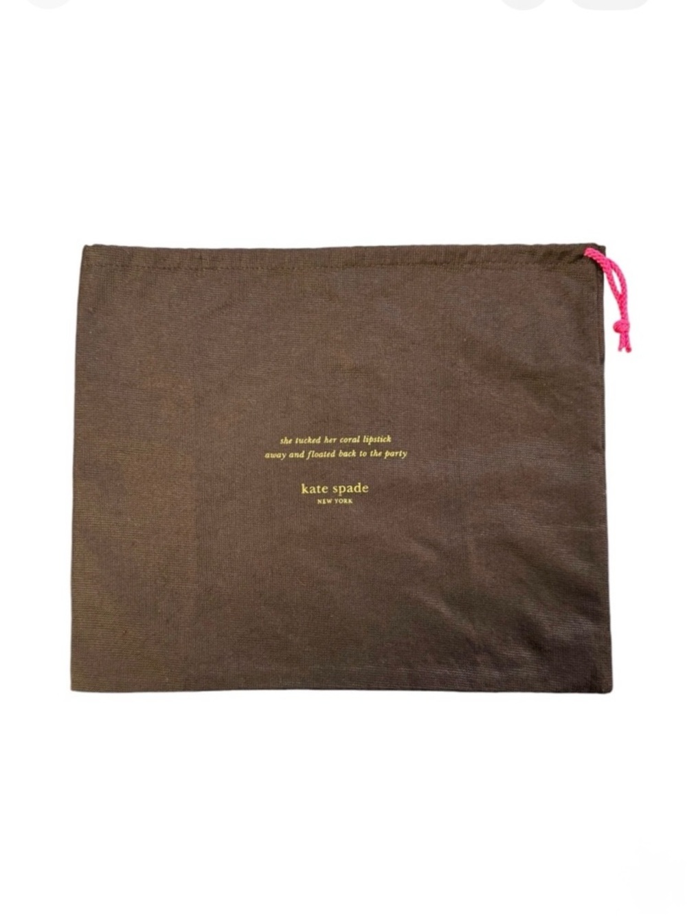 kate spade Brown with Pink Drawstring Hand Bag Dust Bag